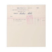 Bloc-note Belton Mills Belton, SC Receipt Notepad (Devant)