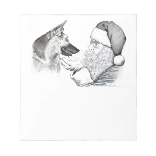 Bloc-note Berger allemand et Père Noël