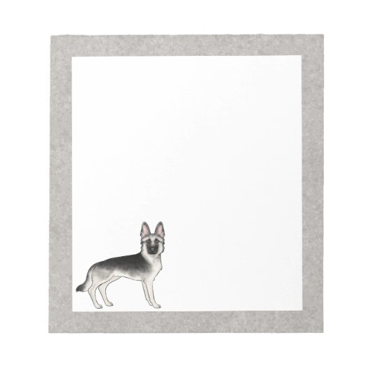 Bloc-note Berger Allemand Silver Sable Mignon Chien GSD Dess (Devant)