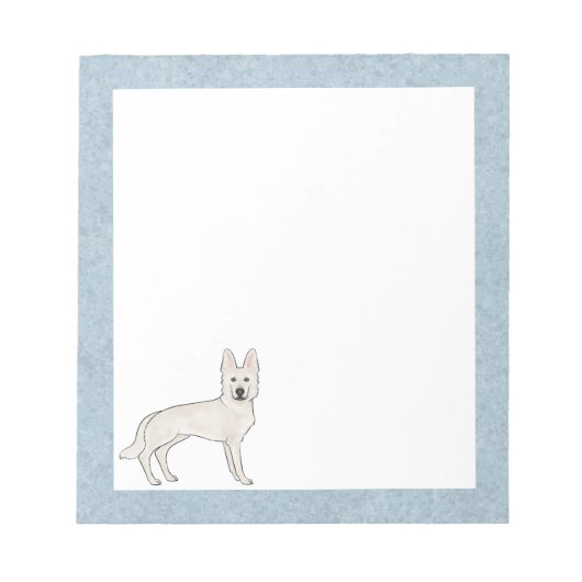 Bloc-note Berger Blanc Suisse Blanc GSD Chien de Dessin Anim (Devant)