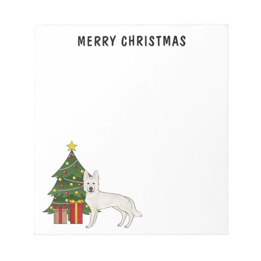 Bloc-note Berger Blanc Suisse Blanc GSD Sapin de Noël (Devant)