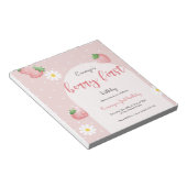 Bloc-note Berry fraise marguerite première invitation annive (Incliné)