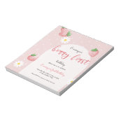 Bloc-note Berry fraise marguerite première invitation annive (Tourné)