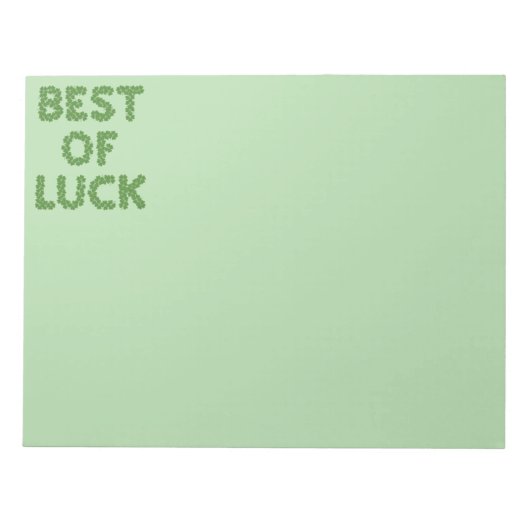 Bloc-note Best of Luck Clovers Greeting (Devant)
