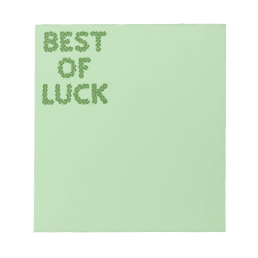 Bloc-note Best of Luck Clovers Greeting (Devant)