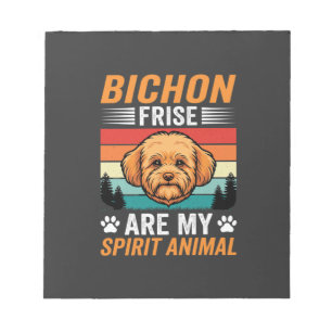 Bloc-note Bichon Frise Animal Spirituel Chien Rétro