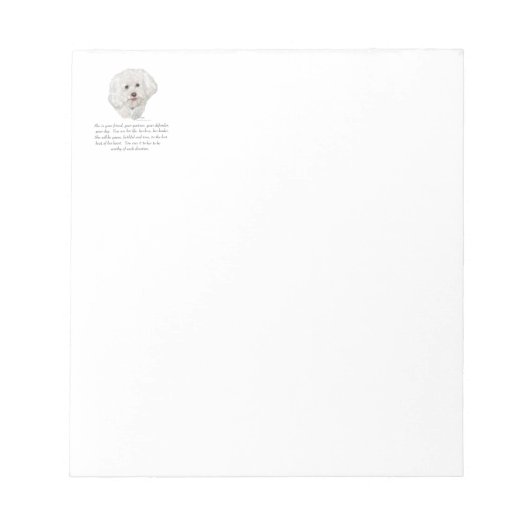 Bloc-note Bichon Frise Souvenir FEMELLE (Devant)