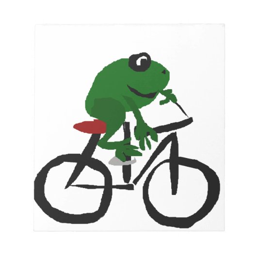 Bloc-note Bicyclette à équitation de grenouille verte amusan (Devant)