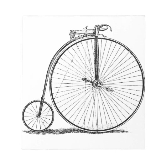 Bloc-note Bicyclette à grande roue Penny Farthing (Devant)