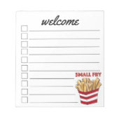 Bloc-note Bienvenue Petite frites Baby shower de fruits frai (Devant)