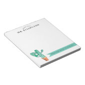 Bloc-note Bienvenue Retour À L'École Poted Cactus Custom (Incliné)