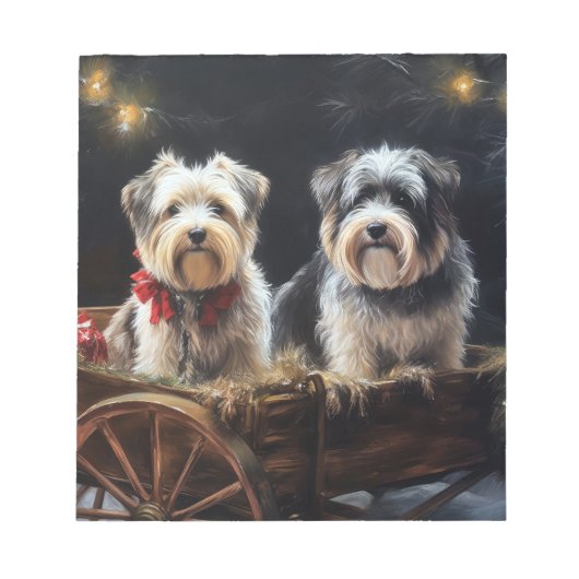 Bloc-note Biewer Terrier enneigé Traîneau Décor Noël (Devant)