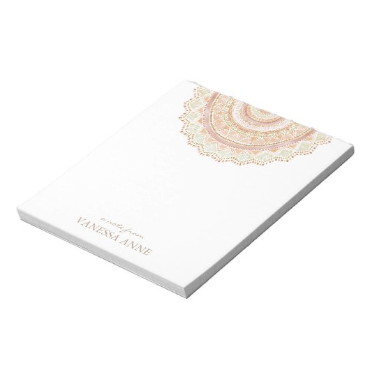 Bloc-note BIG LOVE Rose Gold Boho Mandala (Tourné)