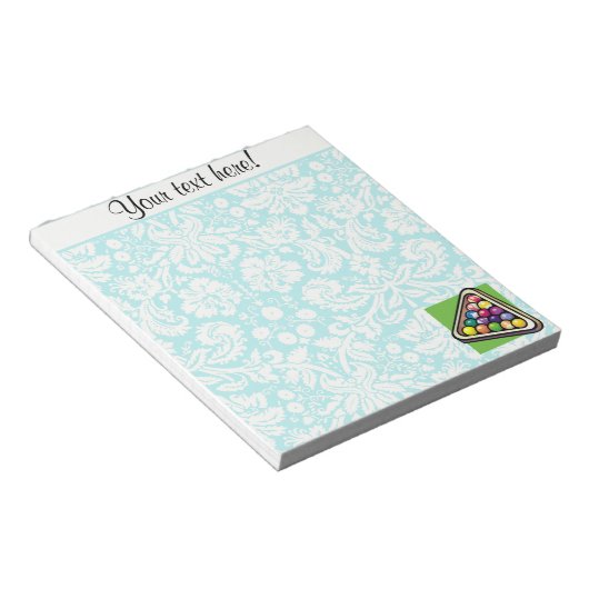 Bloc-note Billard Damask turquoise (Incliné)