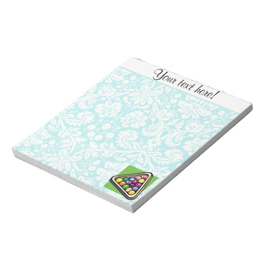 Bloc-note Billard Damask turquoise (Tourné)