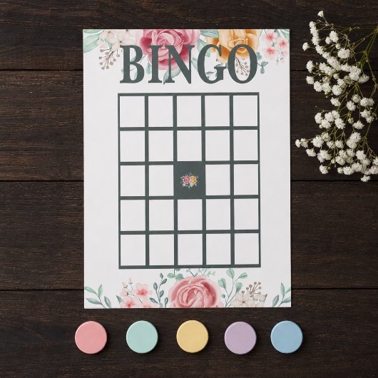 Bloc-note Bingo Baby Shower Rose Dorée