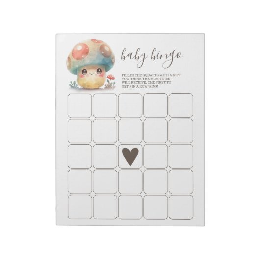Bloc-note Bingo Bébé Champignon Fantaisiste (Tourné)