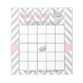 Bloc-note Bingo de Baby shower Eléphant rose et gris (Devant)