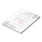 Bloc-note Bingo de mariage au eucalyptus aquarelle rose et v (Tourné)