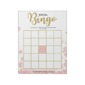 Bloc-note Bingo de mariée rose (Tourné)