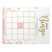 Bloc-note Bingo Mariage Floral Rose (Devant)