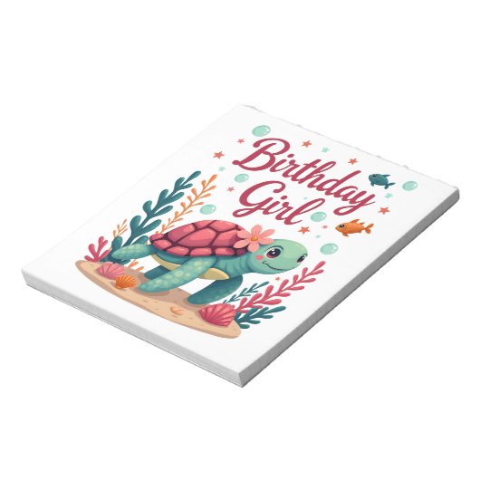 Bloc-note Birthday Girl Sea Turtle Theme Birthday Party Ocea (Tourné)