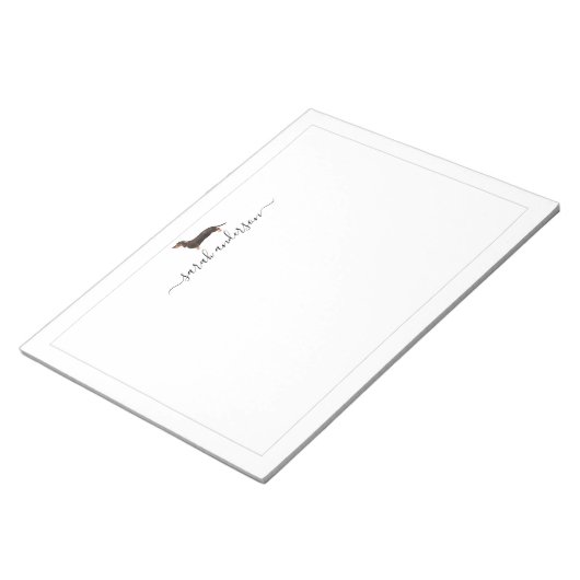 Bloc-note Black and Tan Dachshund Border Personalized (Incliné)