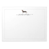 Bloc-note Black and Tan Dachshund Border Personalized (Devant)