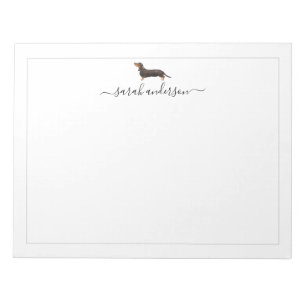 Bloc-note Black and Tan Dachshund Border Personalized