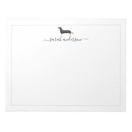 Bloc-note Black and Tan Dachshund Border Personalized (Devant)