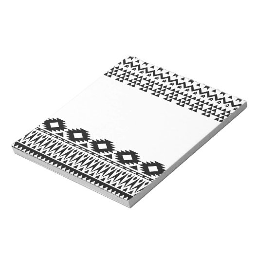 Bloc-note Black and White Aztec geometric vector pattern (Tourné)