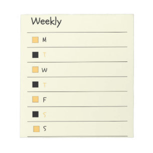 Bloc-note Black and Yellow Weekly Bold & Stylish Planner