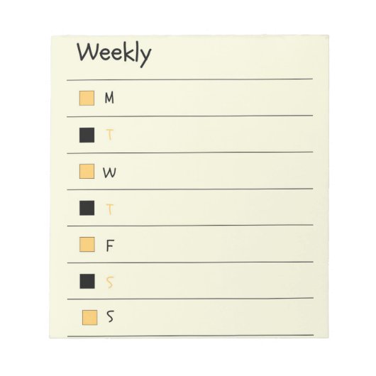 Bloc-note Black and Yellow Weekly Bold & Stylish Planner (Devant)