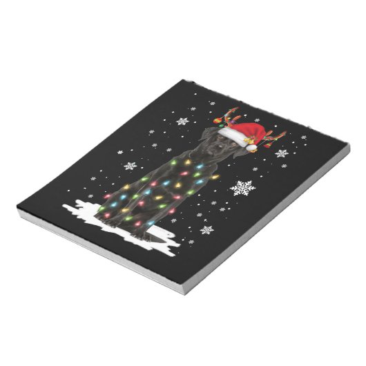 Bloc-note Black Lab Labrador Christmas Tree Light Pyjama Chi (Tourné)