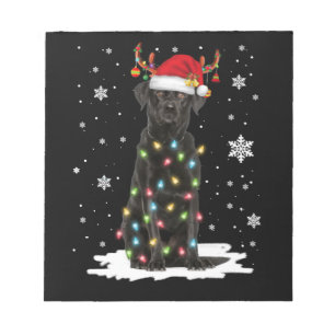 Bloc-note Black Lab Labrador Christmas Tree Light Pyjama Chi