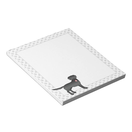 Bloc-note Black Labrador Retriever Dessin Chien et Pâtes (Incliné)