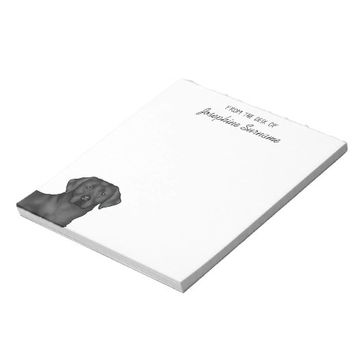 Bloc-note Black Labrador Retriever Lab Chien Nom personnalis (Tourné)