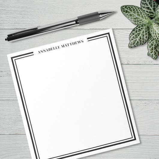 Bloc-note Black Minimalist Monogram