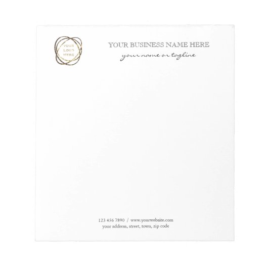 Bloc-note Black Modern Elegant Custom Business Logo    (Devant)