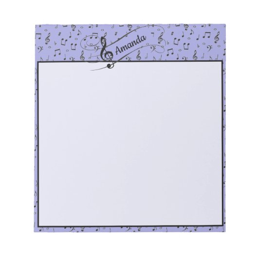 Bloc-note Black Musical personnalisé (Devant)