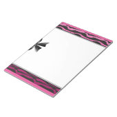 Bloc-note Black Pink Zebra Stripes with Bow (Incliné)