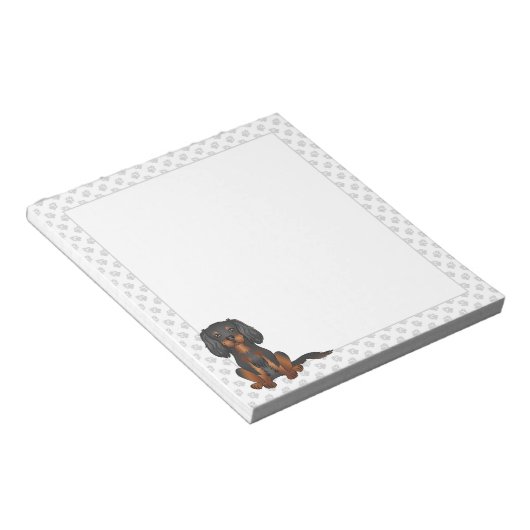 Bloc-note Black & Tan Cavalier King Charles Spaniel & Paws (Incliné)