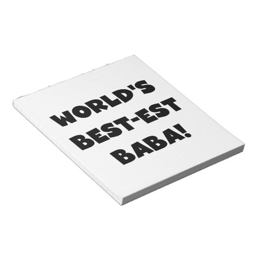 Bloc-note Black Text Meilleurs T-shirts et cadeaux Baba (Incliné)
