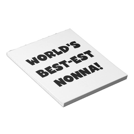Bloc-note Black Text Meilleurs T-shirts et cadeaux Nonna (Incliné)