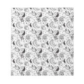 Bloc-note Black & White Paisley Pattern –Elegant Textile Art (Devant)