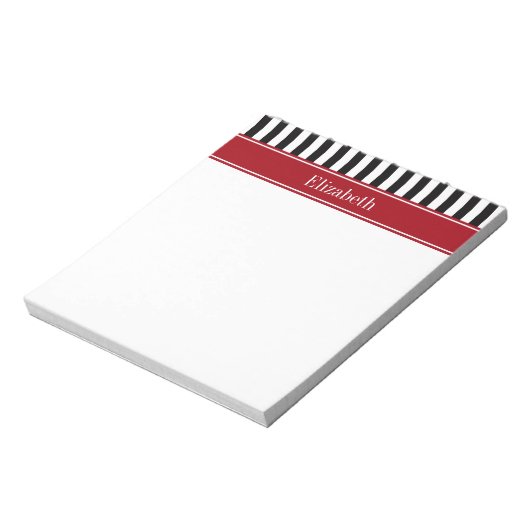 Bloc-note Black White Stripe Cranberry (Tourné)