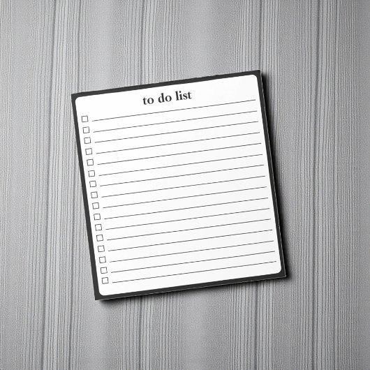 Bloc-note Black White To Do List Minimalist Teacher