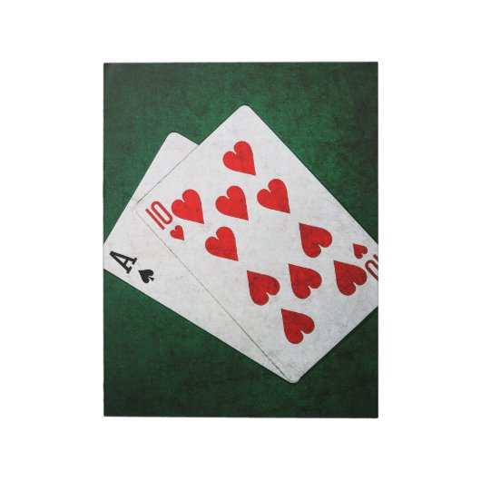 Bloc-note Blackjack 21 point - As, Ten (Tourné)