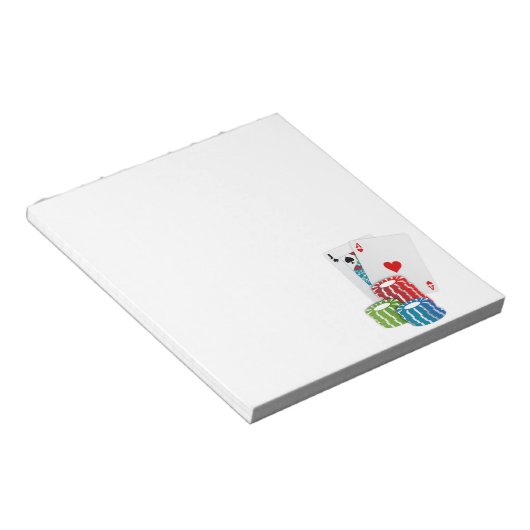 Bloc-note Blackjack avec jetons de poker (Incliné)