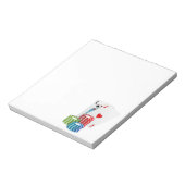 Bloc-note Blackjack avec jetons de poker (Tourné)